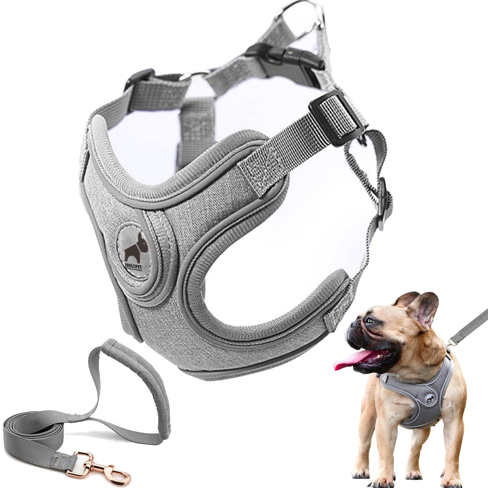 No Pull Dog Harness with Leash Set for Small Medium Large Dogs(M, Gray)
Breathable Padded Step-in Harness for Dogs (M, G