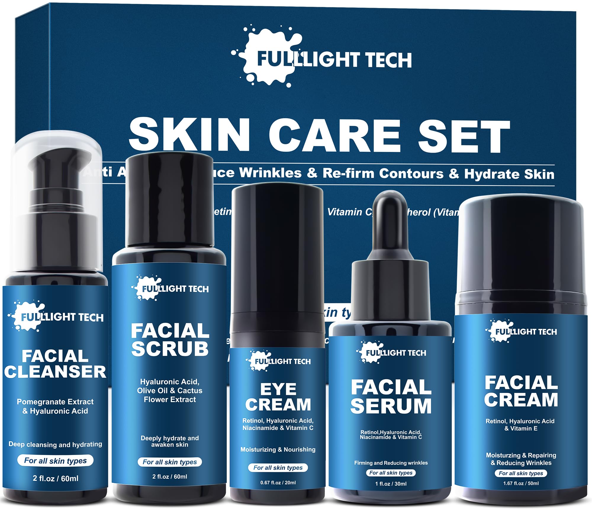 Men's Anti-Aging Skin Care Kit for Tighten, Firm, and Hydrate Skin with Retinol & Hyaluronic Acid
| Mens Anti-Aging Ski