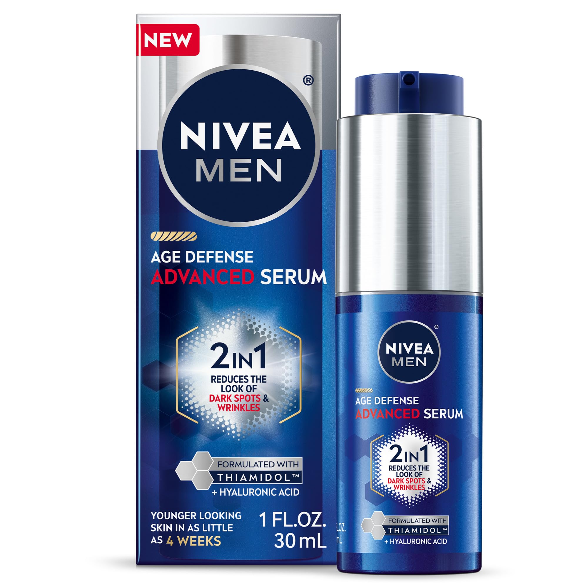 Nivea Men Age Defense Advanced Face Serum with Thiamidol (TM) & Hyaluronic Acid for Dark Spots
| Fast-Absorbing Nivea M