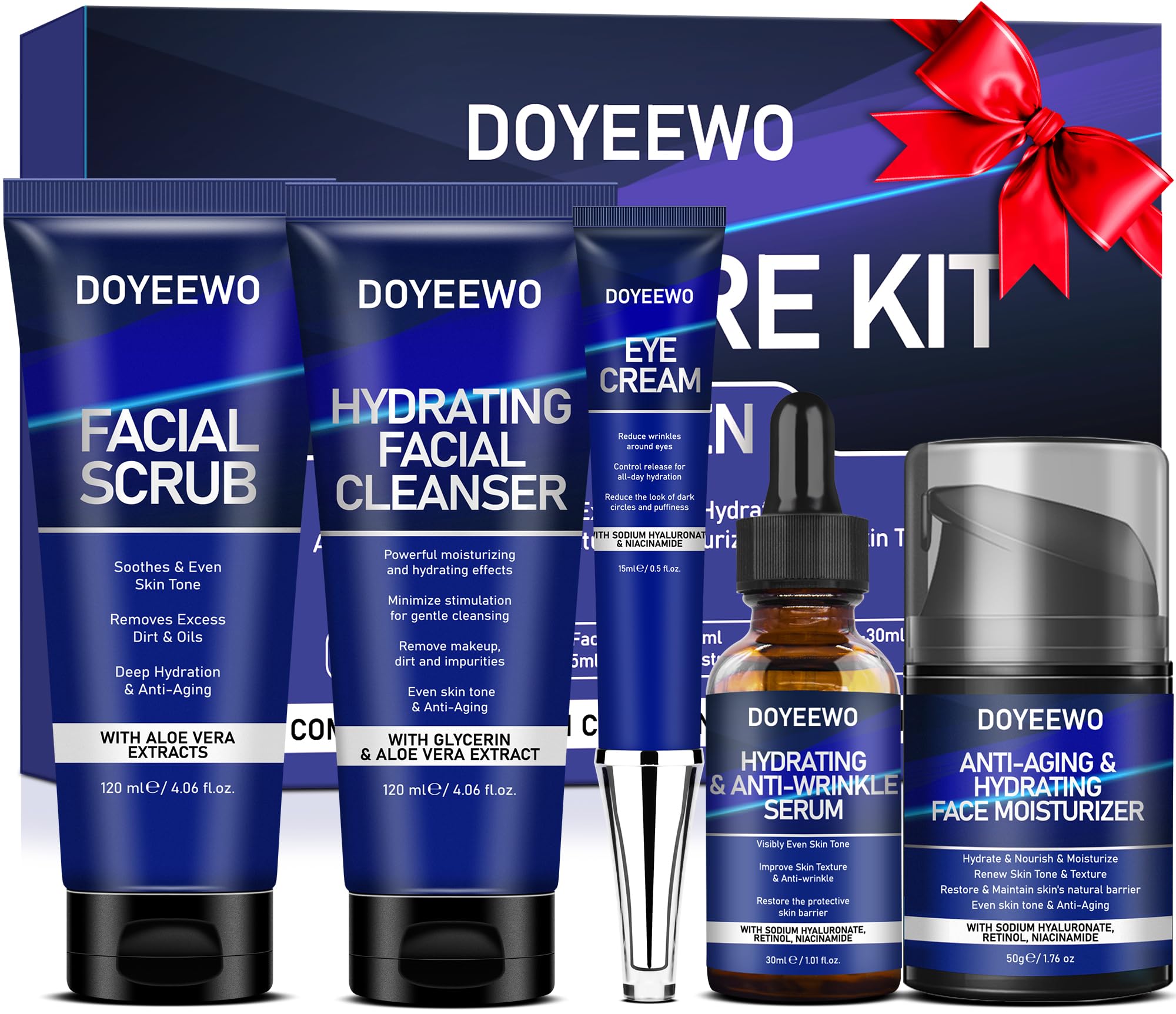 Professional Hydrating, Firming & Anti-Aging Skin Care Kit Set for Men
| Mens Anti-Aging & Wrinkle Facial Care Routine